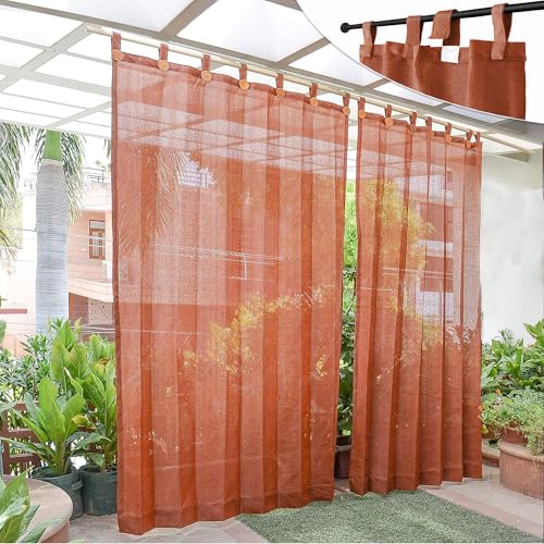 Image of HIPPO High Density Polyethylene 150 GSM Outdoor Loop Curtains Sun Blocking, UV Protection, Light-Filtering Balcony Curtain (Brown, 3FTX9FT, 1PC)