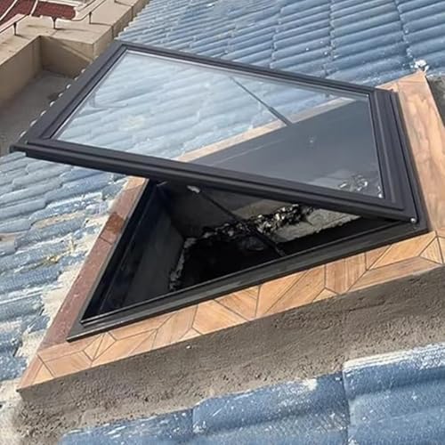 Ventana de techo de aluminio para ventilación y luz natural, escotilla fácil de abrir con asas para áticos, salas de sol y sótanos