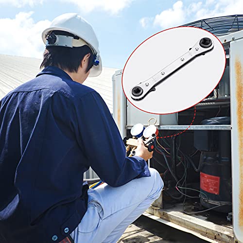 Ancirs 5/16 To 1/4 Hvac Service Wrench For Air Conditioning, 3/8 To 1/4 Ratcheting Air Conditioner Service Wrench For Refrigeration Equipment Repair #TOP5