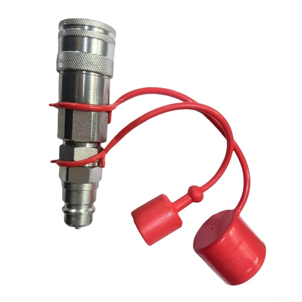 Giunto idraulico a testa piatta, 1/2", ISO16028, agricoltura, in plastica, idraulico per attacco rapido da 1/2", robusto connettore idraulico da 1/2", per trattore e macchina, 35 MPa per pressione