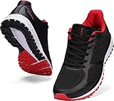 Joomra Whitin Men's Workout Shoes for Running Black Red Size 8 Fitness Walking Jogging Teens Boys Lightweight Footwear Man Gym Athletic Tennis Sneakers 41