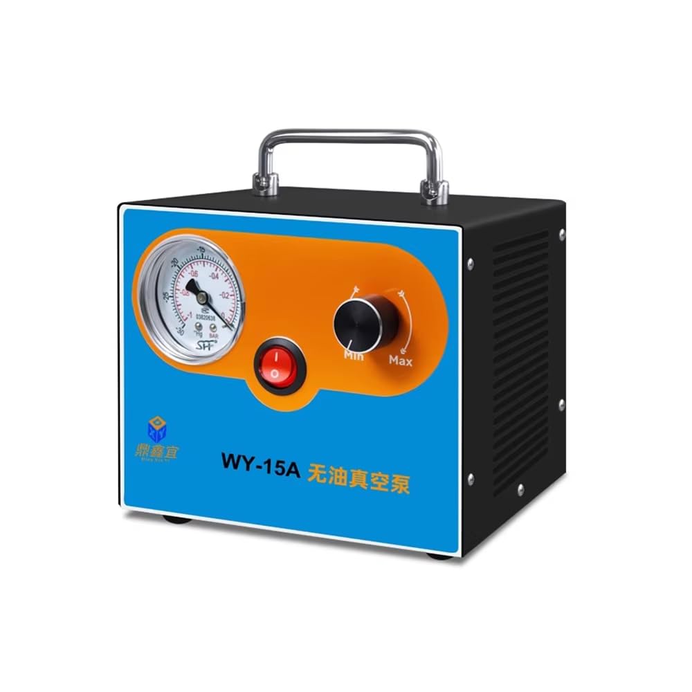 Ölfreie Vakuumpumpe, 15 l/min, Laborsaug- und Filtrationsgerät, mit Manometer, geräuscharm, einstellbare Fördermenge