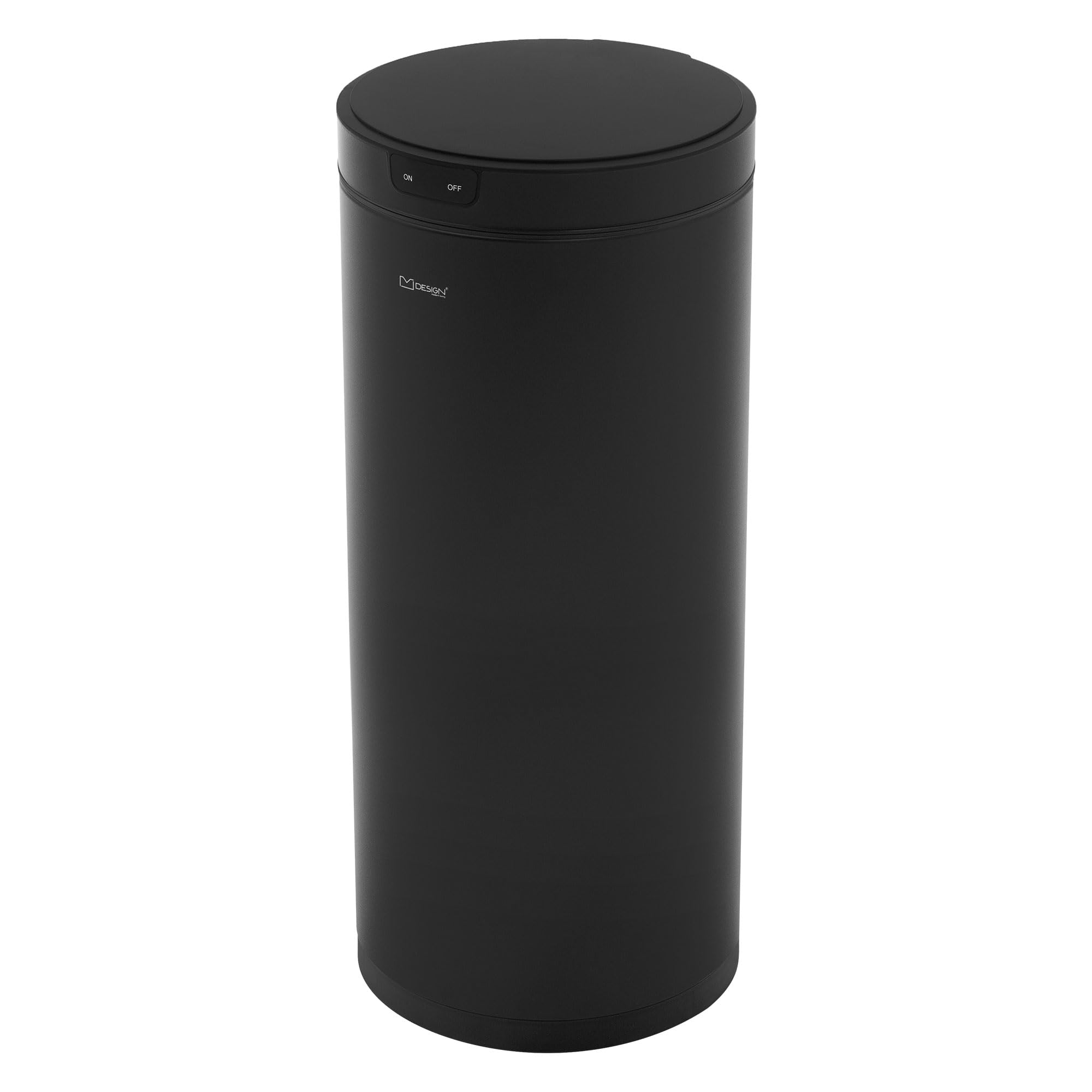 ML-Design Cubo de Basura con Sensor de Movimiento Inteligente Papelera Redonda con Apertura y Cierre Automática 40L Acero Inoxidable Negro Tapa con Pantalla LED y Anillo de Sujeción para Bolsas
