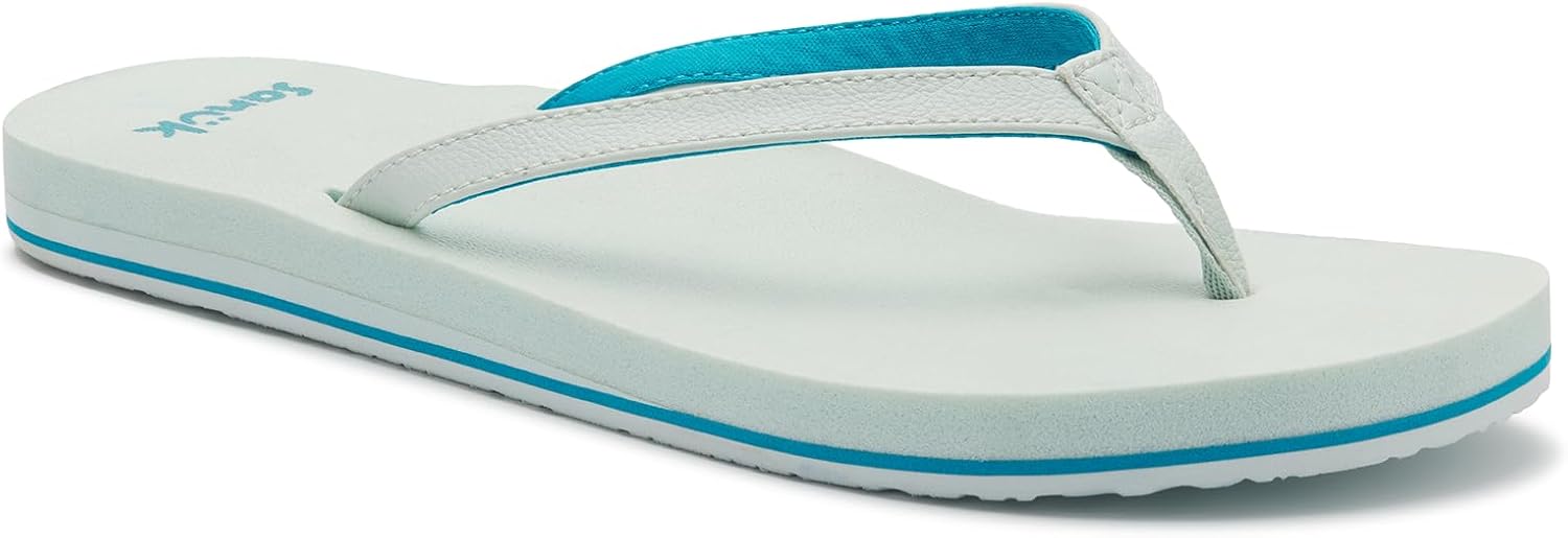 Sanuk Yoga Joy Womens Flip Flops | Yoga Mat Footbed | Sandals for Women | Womens Yoga Sandals | Women's Beach Sandals