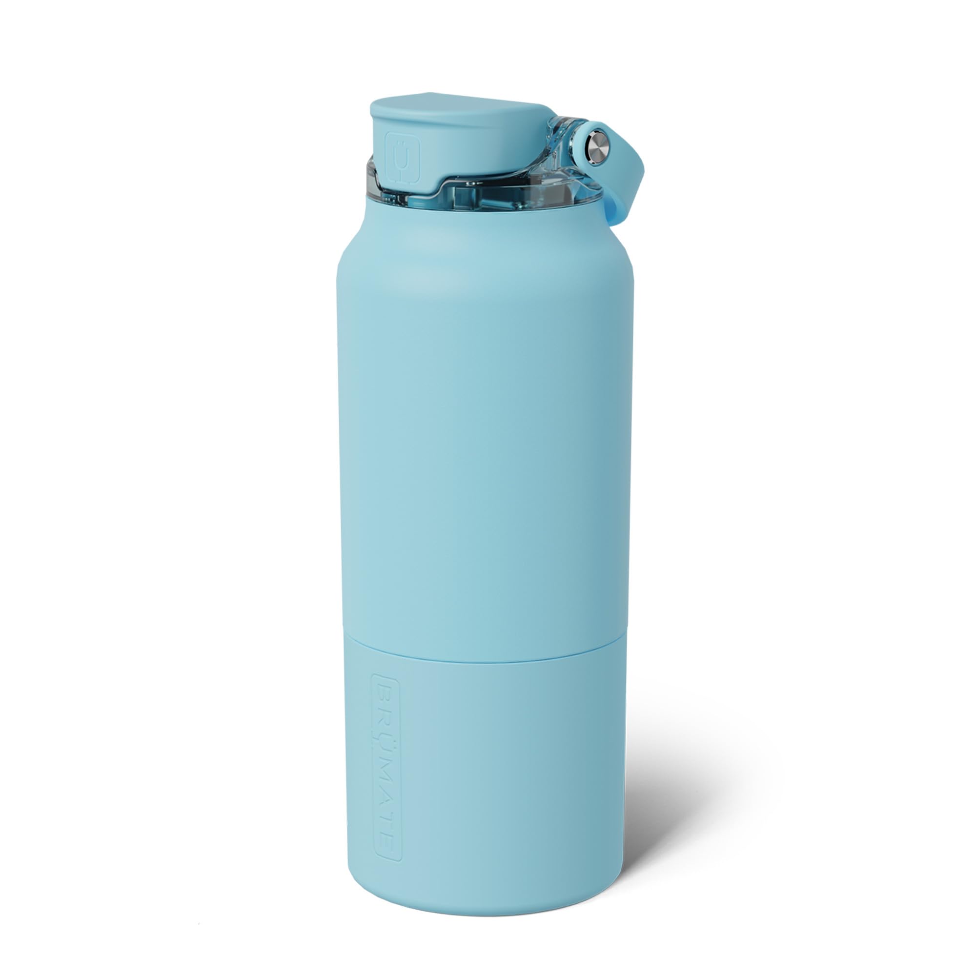 BrüMate Rise 35oz Water Bottle With Covered Silicone Straw | 100% Leakproof Insulated Water Bottle | Soft Sip Silicone Spout | Made of Stainless Steel | 35oz (Glacier)