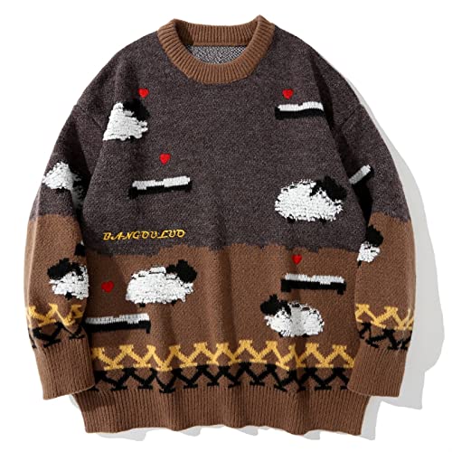 camisolas de pulôver masculinas Homens mulheres amor bordado carneiro malha camisola outono pulôver