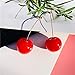 ONEYIM 3D Red Cherry Drop Earrings Cute Fruit Gold Dangle Earrings Charm Jewelry Gift Earrings for Women