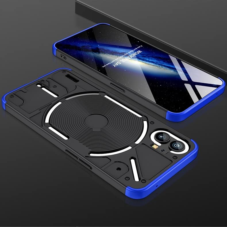Image of SPAZY CASE Nothing Phone 1 Back Cover |Stylish Back Case | Ull Body 3 in 1 Slim Fit Complete 3D 360 Degree Protection Hybrid Case for Nothing Phone -Black & Blue