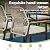 MIXPATIO 9 Pieces Outdoor Patio Dining Set, Wicker Patio Table and Chairs Set of 8, Rattan Chairs with 3.1" Cushion and Rectangular Table with Umbrella Hole for Backyard, Porch,Beige