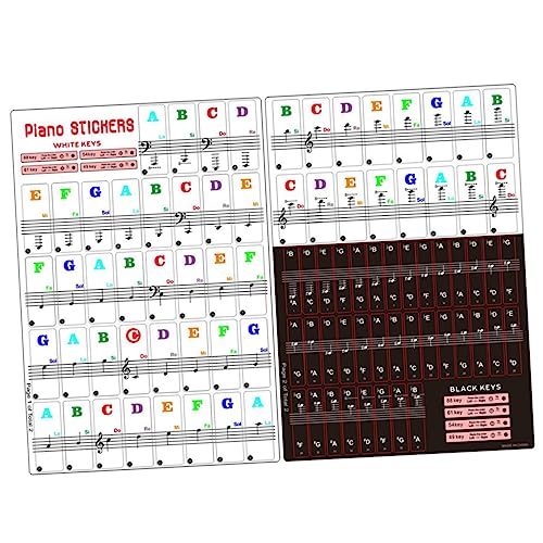SUPVOX Electronic Organ Beginner Kit Piano Stickers Easy to Apply Piano Keyboard Note Stickers (2 Sets)