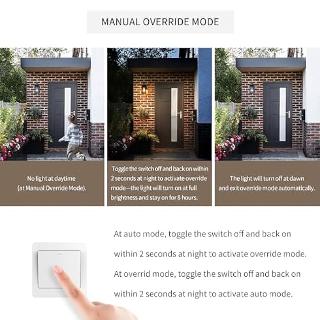 mirrea 12 Outdoor Motion Sensor Porch Wall Lights with Built-in GFCI Outlet Dusk to Dawn Outside Lights for House Matte Black