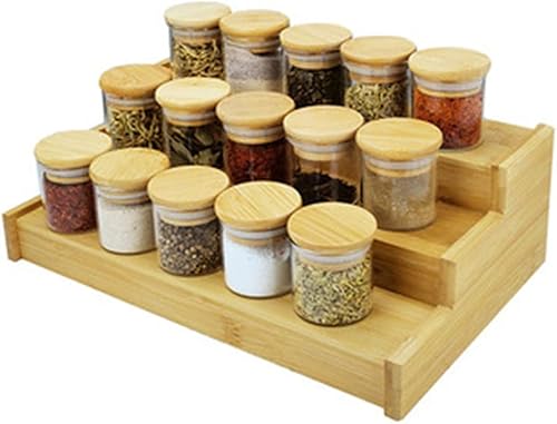Miniatura 8 de Estante organizador de 3 niveles de bambú no expandible para especias