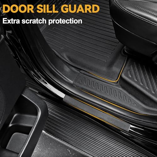 Image of Floor Mats for Ford Expedition 2018-2024, All Weather Floor Mats Trunk Cargo Liner with Backrest Protectors and Door Sill Guards Accessories, Full Coverage Set (Fit 7 Seats)