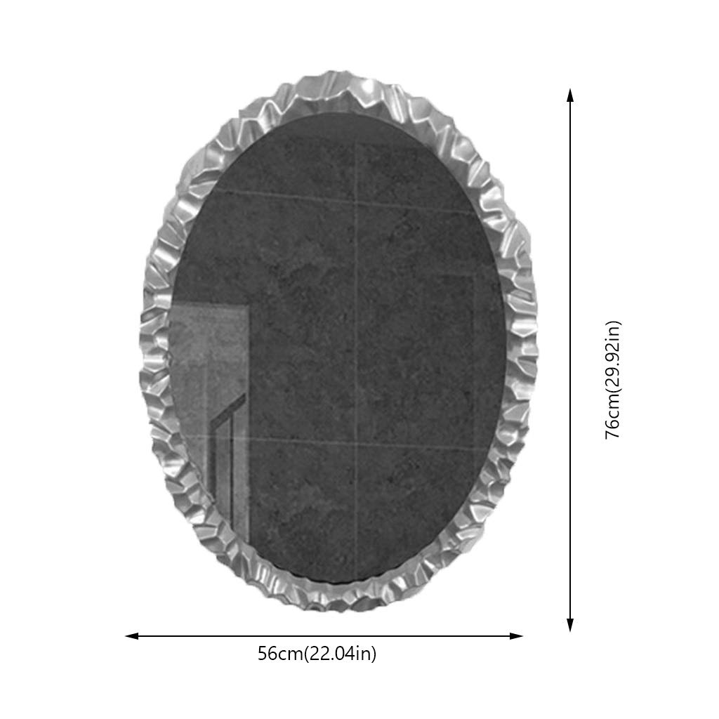 Ankleidespiegel Wandspiegelrativ Rund Glitzergroß/Oval Wandspiegel/White/56X76Cm