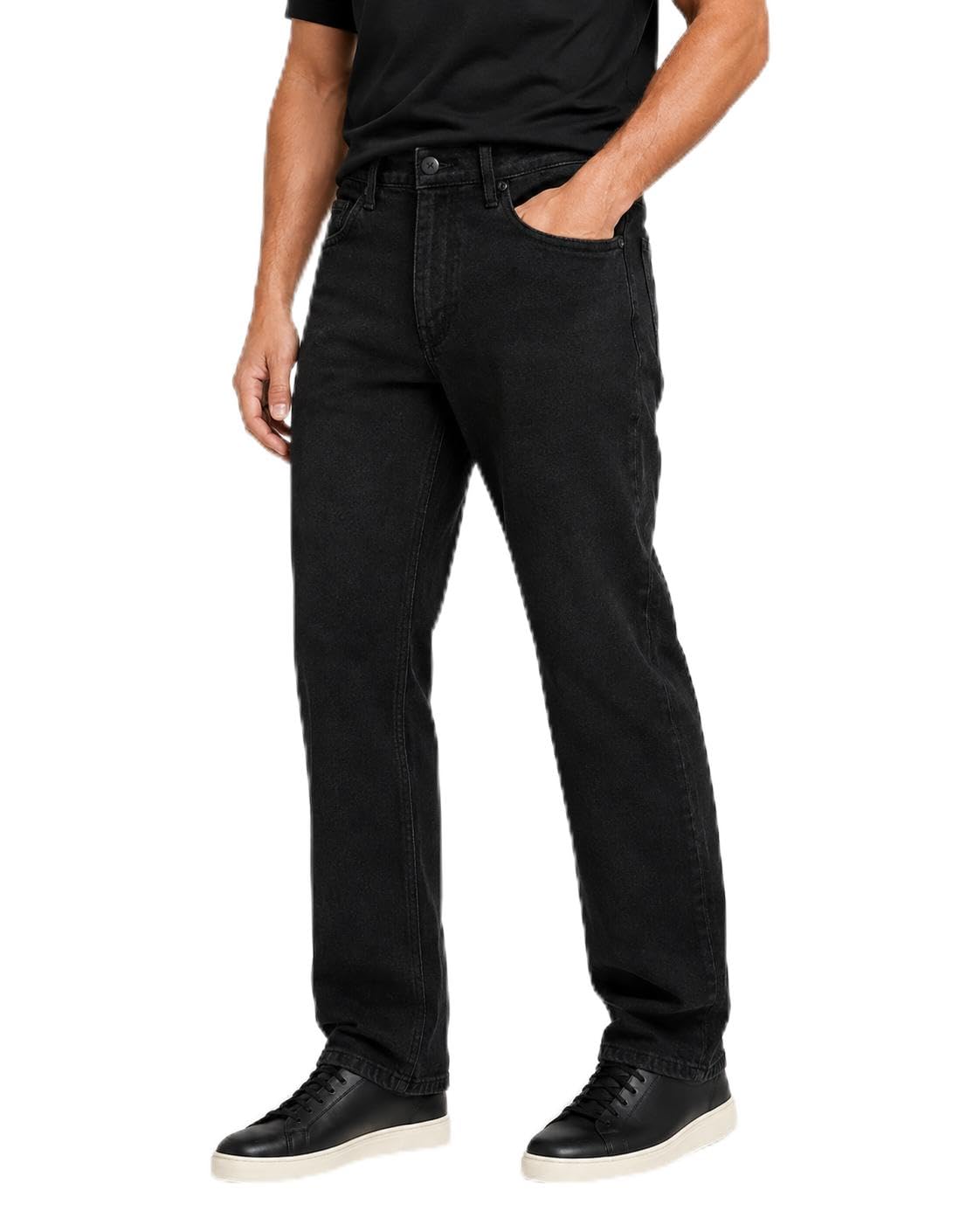 Men's Regular Fit Black Denim Jeans - Night Standard-picture-18