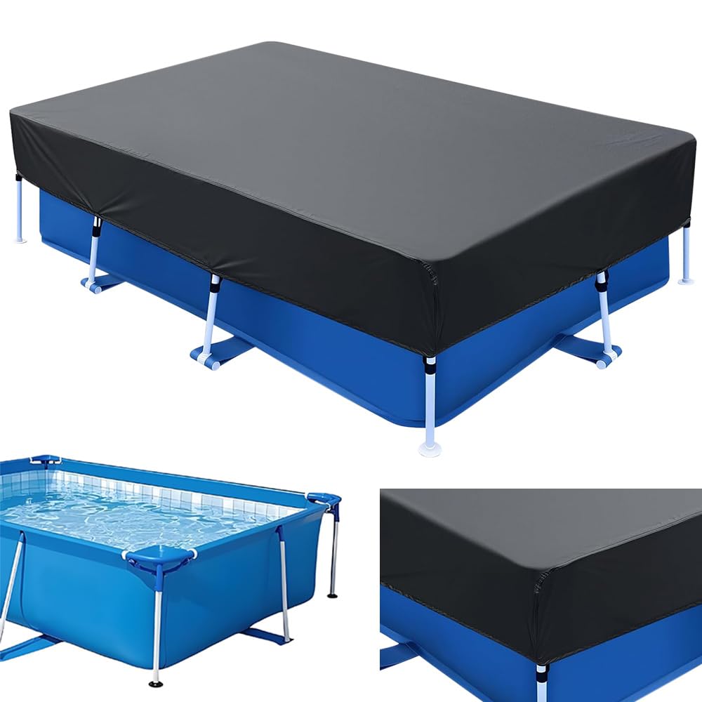 Cubierta para Piscina Rectangular, 220 X 150 cm Lona Solar para Verano e Invierno con Cuerda, Lona Solar para Piscina para Marco Rectangular, Prueba de Polvo Impermeable Durable