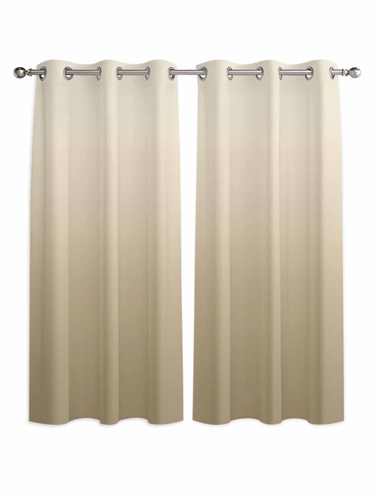 Brown Beige Window Curtains Panels with Silver Grommet,Gradient Monochrome Modern Country Kitchen Cafe Curtain Draperies Window Treatment Set for Living Room/Bedroom/Laundry Room/Bathroom/Cafe,84x84