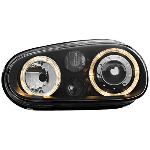 Su misura Set di fari compatibile con Volkswagen Golf IV 1998-2003 - Nero - incl. Angel-Eyes