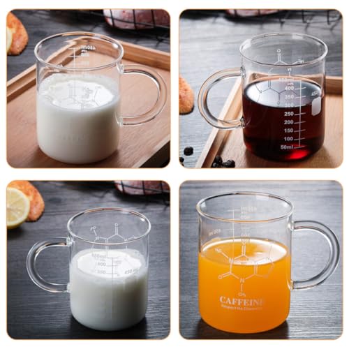 Taza medidora de vidrio graduada Toyvian con alta resistencia térmica para café 8