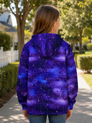 Image of uideazone Girls Graphic Hoodie, Long Sleeve Hooded Sweatshirt 4-14 Years