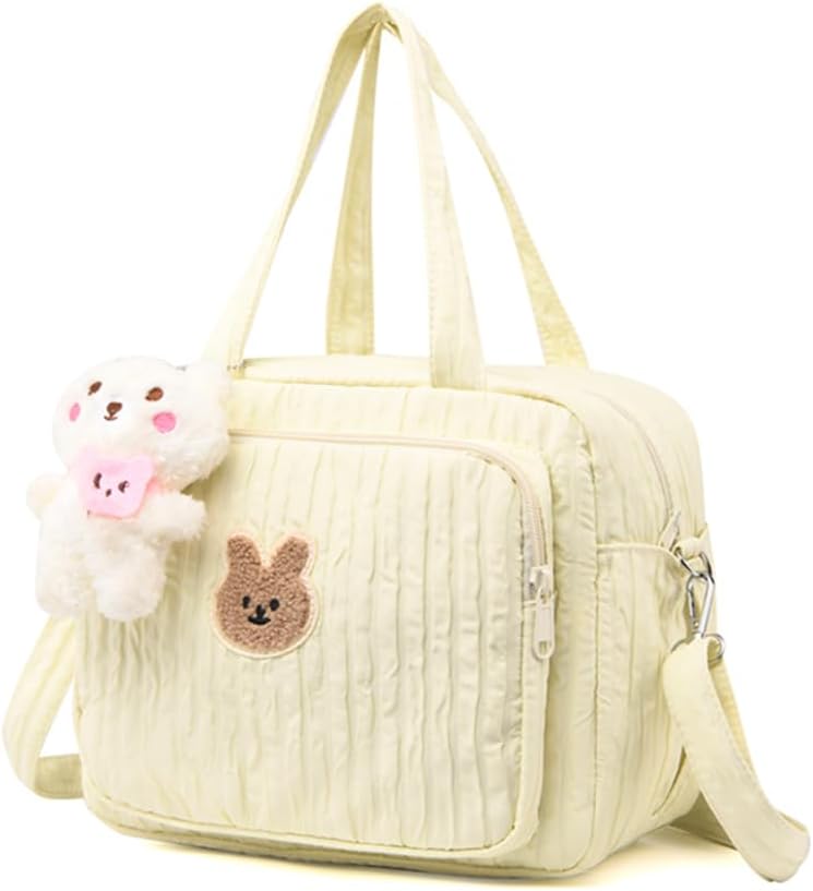 Lushandy Baby Diaper Bag Tote, Mom Bag Crossbody Diaper Bags Baby Travel Bags for Girl Pañaleras Para Bebe (Yellow, Small)