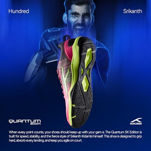 Image of Hundred Quantum Boom Unisex Non-Marking Court Shoes | Badminton, Pickleball, Table Tennis & Other Indoor Sports | Lightweight, Cushioned Grip