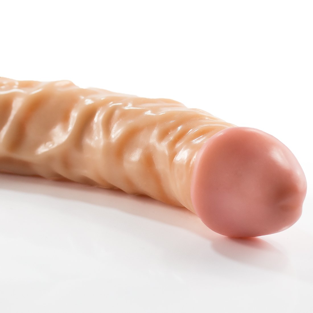 Consolador doble con 2 extremos, 41 cm, realista y flexible, venas naturales de material suave para mujeres, hombres y parejas