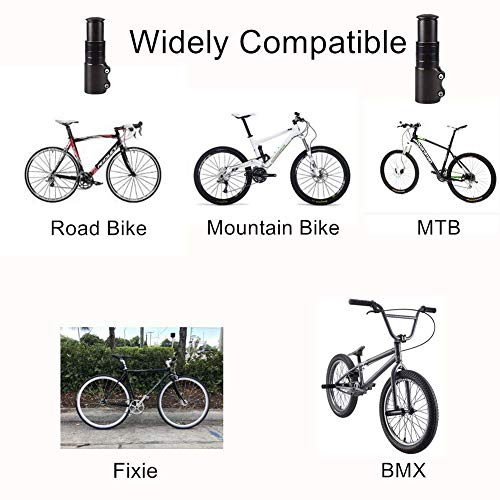 Emoly Bike Fork STEM Extender, MTB Handlebar Riser Extender Bicycle Aluminium Alloy Head Up Adapter for Mountain Bike, Road Bike, MTB, BMX- Extended Edition (New, Black)