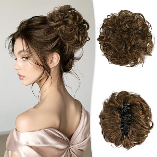RUWISS Large Messy Bun Hair Piece with Claw Clip Human