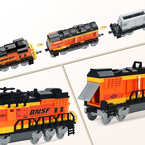 City Güterzug Bausteine City Zug Spielzeugsets mit 3 Wagen und Zugwartungszubehör Kreatives Spielzeug Ab 6 Jahren Jungen… – Bild 5