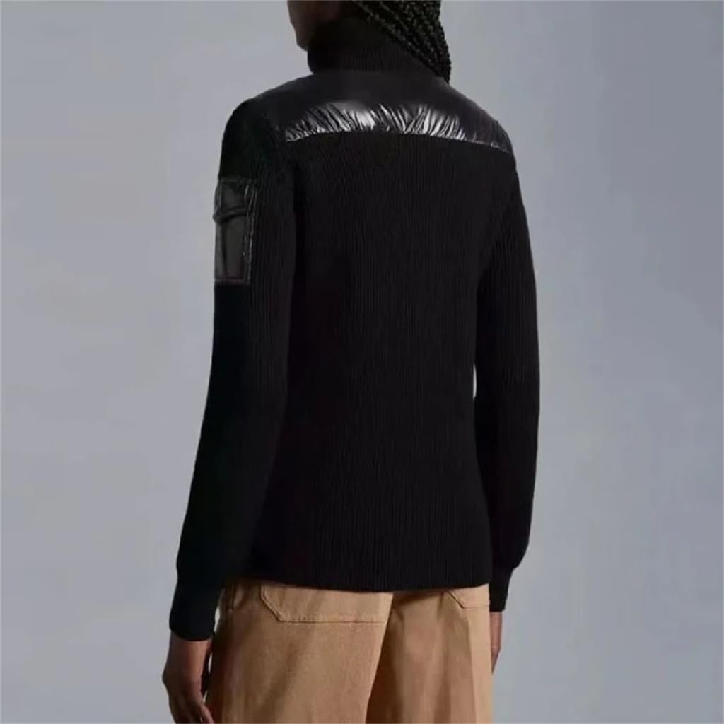 Down Women's Sweater Collage Design Knit Long Sleeve Slim Winter Coat Casual Clothing