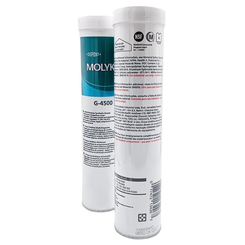 Molykote G-4500 FM 400g Grasso sintetico multiuso grado alimentare bianco per cuscinetti ingranaggi macchinari alimentari contatto alimentare occasionale consistenza leggera PTFE