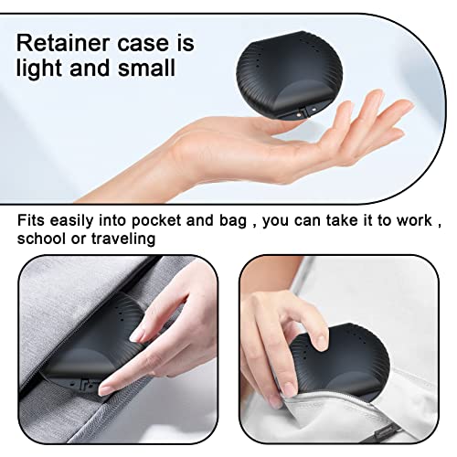 BVN Retainer Case with Vent Holes: Teeth Aligner Case,Sector Slim Braces Case, Orthodontic Dental Case, Mouth Guard Case, Denture Case, Night Guard Case Container Storage Holder (Black)