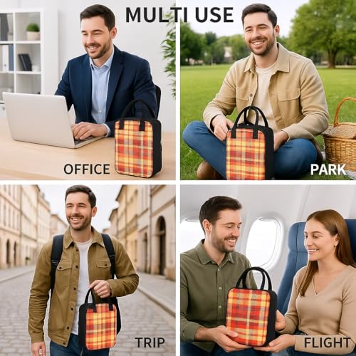 Image of Nibbler Lunch Bag Office Tiffin Bags for Men Women | Insulated Hot Cold Travel Lunch Bag | for Lunch Tiffin Box & Bottle | Multi-use Storage I for Office & School (Tartan Plaid)