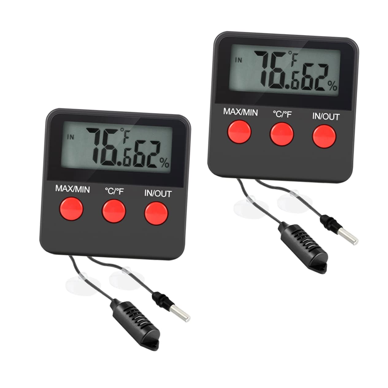 Toddmomy 2juegos Termómetro Higrómetro Para Reptiles De Accesorios Para Acuarios De Tortugas y Lagartos Medidor De Humedad y Temperatura Digital Para Terrarios Termómetro Para Huevos