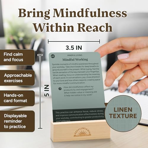 Image of 52 Mindfulness Cards - Simple Practices for Stress & Anxiety Relief, Emotional Regulation, and Mindful Living - Daily Self Care Exercises & Inspirational Affirmations for Calm, Relaxation, & Grounding