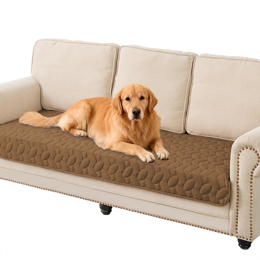 Ameritex Waterproof Pet Bed Cover Anti-Slip Dog Bed Blanket for Sofa and Furniture Waterproof New Pattern Design (Camel, 30x70 Inch (Pack of 1))