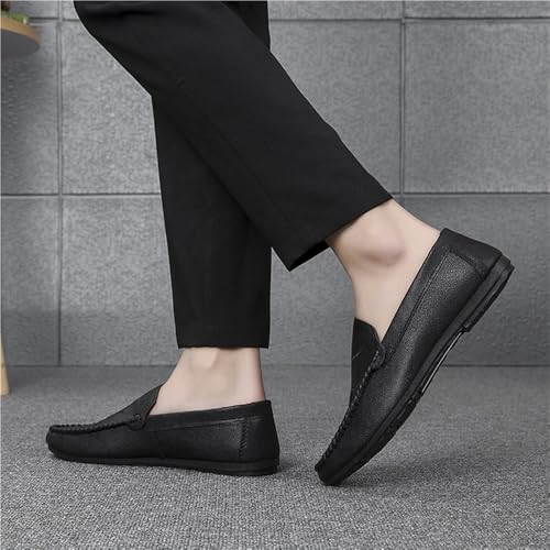 Comfortable Flexible Anti-Slip Casual Slip On Mens Loafers Simple Moccasins Leather Shoes2