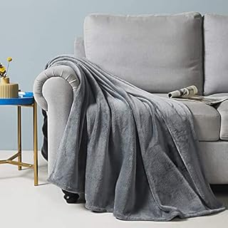 Trongle Fleece Blanket, 240x200cm King Size Flannal Bed Throws for Sofas, Ultra Soft Fluffy Blanket Machine Washable, Luxury Microfiber Snugly Warm Texture, Gift for Women Wrap Design (Silver Grey)