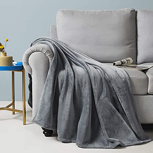 Trongle Plaid couverture polaire 240x200cm, prime Plaid pour plaids et boutis, plaid doux et chaud Luxueuse en Microfibre, Léger et portable pour les cadeaux de Noël femmes boite cadeau (Gris Argent) Cover