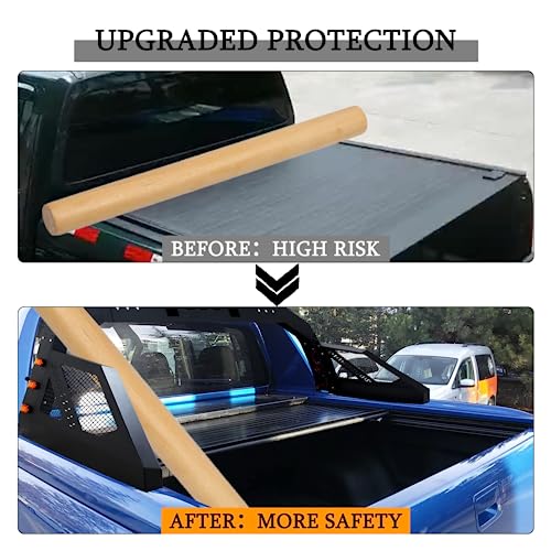 Migoda Adjustable Universal Truck Bed Chase Rack Roll Bar with 6 Amber Side Marker Lamps Work Lights for Added Safety and Functionality, Universal Chase Rack Roll Bar for Pickup Truck - Image 8