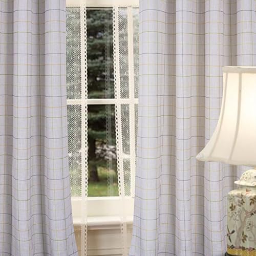 Rideaux à carreaux vert et beige style rustique chic 213,4 cm de long - 7