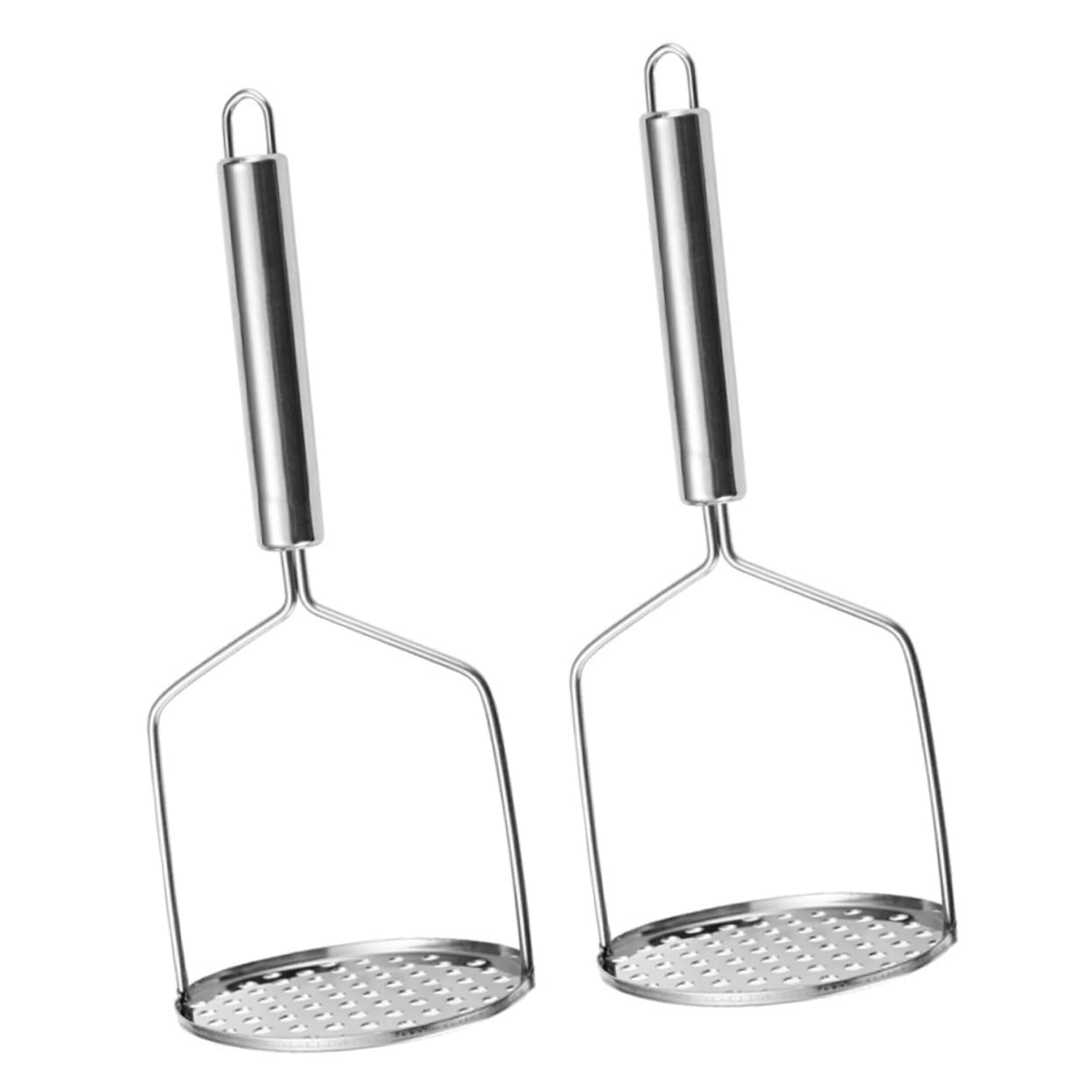 Ciieeo 2Pcs Stainless Steel Potato Ricer Vegetable Masher Manual Fruit Pressing Tool Kitchen Gadget for Mashing and Crushing Comfortable Grip Design