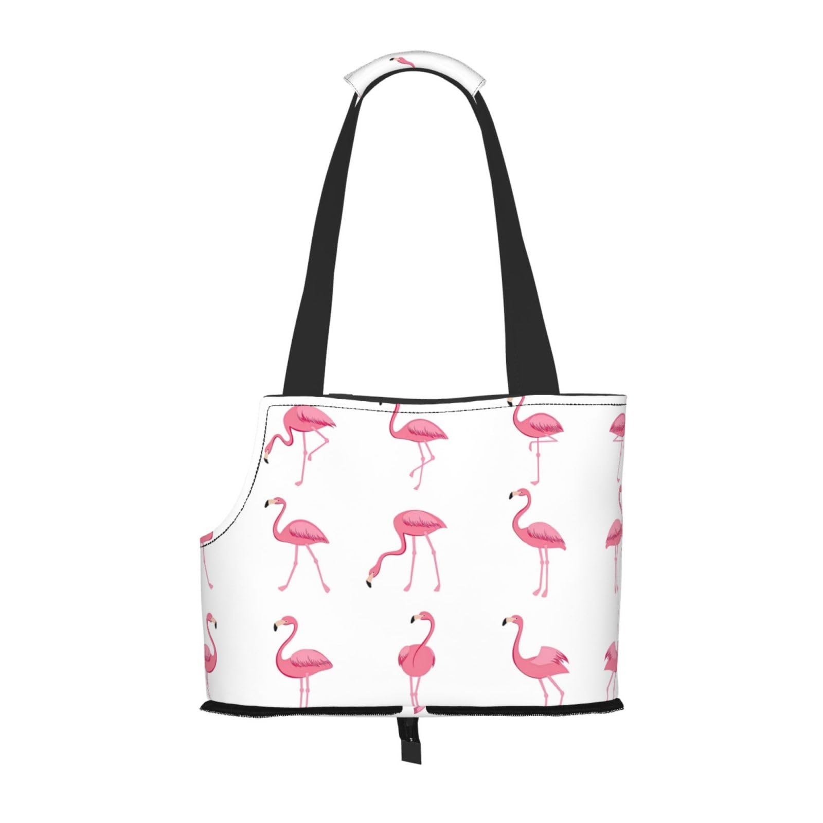 Sac de transport chien portable à motif flamant rose pour vos sorties