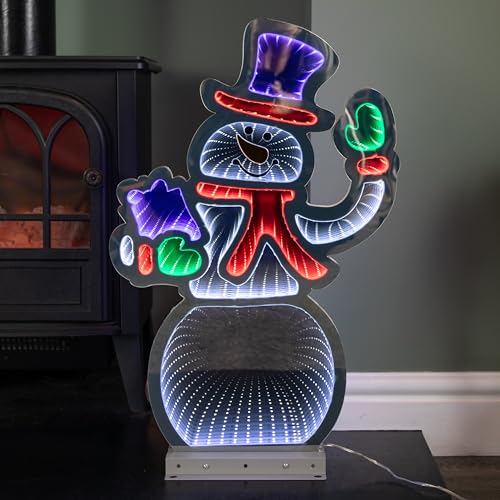 Samuel ALEXANDER 56cm LED Infinity Standing Snowman Christmas Decoration with Metal Base