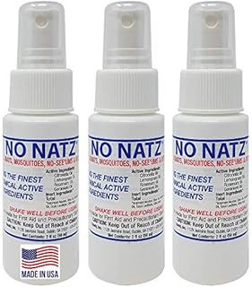 No Natz | Botanical Bug Repellant | Effective for Gnat, Mosquito and Biting Flies | Hand-Crafted DEET-Free Hypoallergenic | Non-Greasy Formula … (2fl.oz. - (Pack of 3))