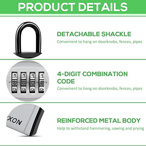 Upxon Key Lock Box, Small 4 Digit Combination Lock Box For House Keys, Portable Key Storage Box With Resettable Code, Wall Mounted Safe Security Lockbox For Home, Hotels, Office, Realtor 2 Packs #TOP2