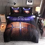 A Nice Night Basketball Court Printing Comforter Quilt Bedding Set Twin Size for Teen Boys...