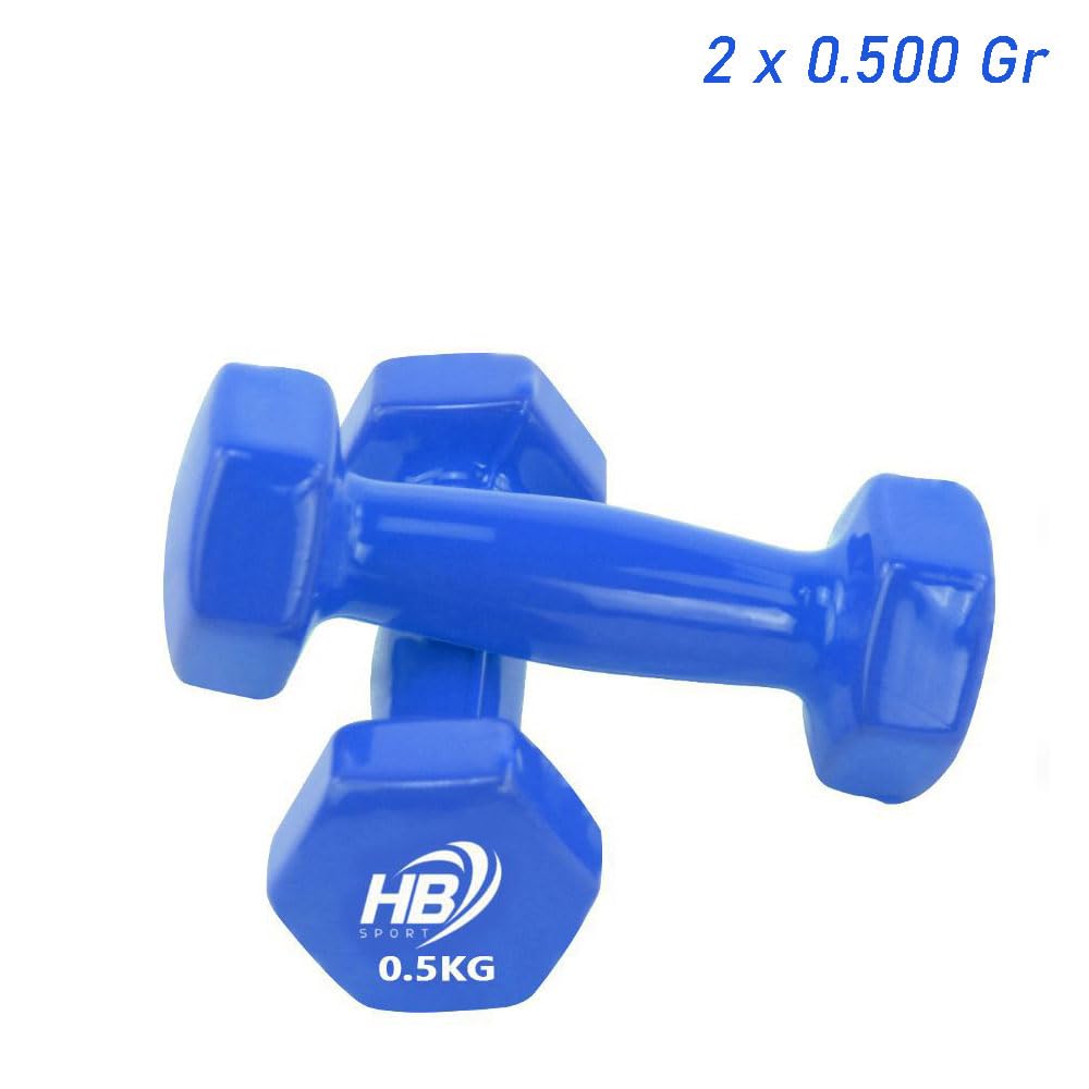 Vetrineinrete® Pesi manubri da 0.5 kg Sport 2 pz 500 gr Manubrio Peso Allenamento riabilitazione Fitness Sport Dody duling BLU