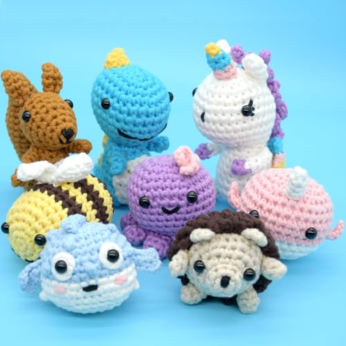 Image of 3 Pack Beginners Crochet Yarn Cotton Crochet Yarn for Crocheting Knitting Beginner with Easy-to-See Stitches Cotton-Nylon Blend Crochet Yarn for Beginners Crochet Kit(3x50g)-Coffee Brown+White+Yellow